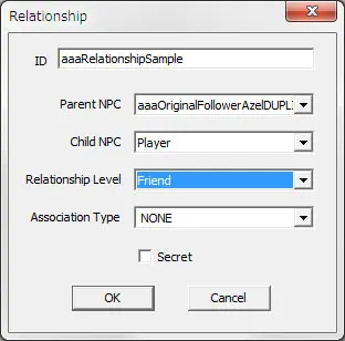 Relationshipの設定